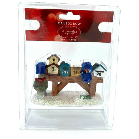 St. Nicholas Square Village Mailbox Row - Christmas Village Accessory - Picture 1 of 3